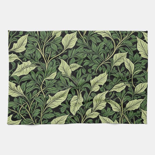 Linge De Cuisine Grappe de vignes dans les nuances de vert (Horizontal)