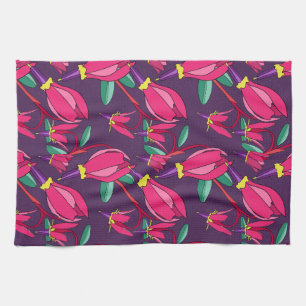Linge De Cuisine Gras Floral Tir Star Rose / Violet Fleur sauvage