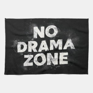 Linge De Cuisine Gras "No Drama Zone" Impression graphique