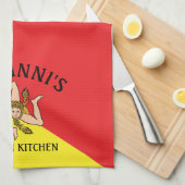 Linge De Cuisine Gras Sicile Sicilienne Drapeau rouge et jaune (Quart Plié)