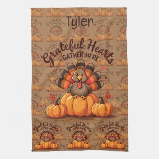 Linge De Cuisine Grateful Hearts Thanksgiving Turkey (Vertical)