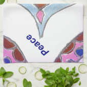 Linge De Cuisine "Gratitude Peace Love Unite" Mandala Art Imprimer (Plié)