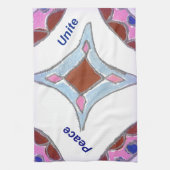 Linge De Cuisine "Gratitude Peace Love Unite" Mandala Art Imprimer (Vertical)