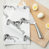 Linge De Cuisine Grautiger Doggensilhouette (Quart Plié)