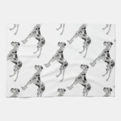 Linge De Cuisine Grautiger Doggensilhouette (Horizontal)