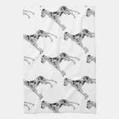 Linge De Cuisine Grautiger Doggensilhouette (Vertical)