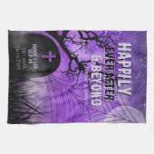 Linge De Cuisine Graveyard gothique pourpre Silhouette Hallow Souve (Horizontal)