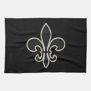 Linge De Cuisine Gravure Vintage Classique Fleur-de-lis Art