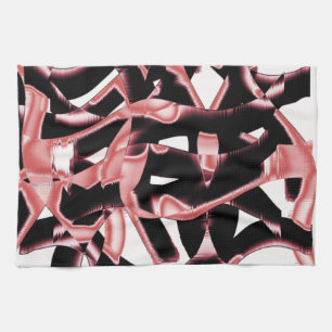 Linge De Cuisine Gravures noires et saumons, cassettes détruites su