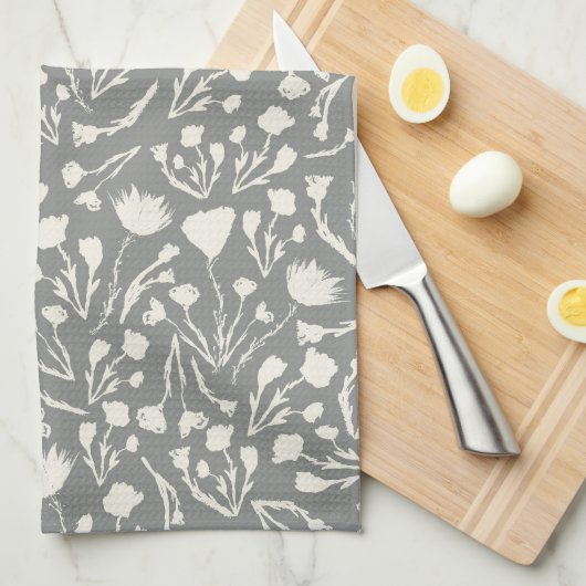 Linge De Cuisine Gray Botanical Cottage Imprimer (Quart Plié)