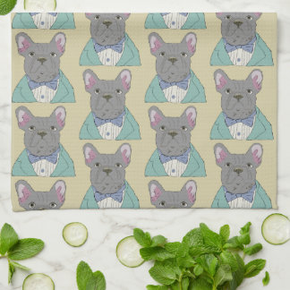 Linge De Cuisine Gray French Bulldog
