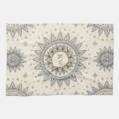 Linge De Cuisine Gray Gold Mandala Pattern Monogram (Horizontal)