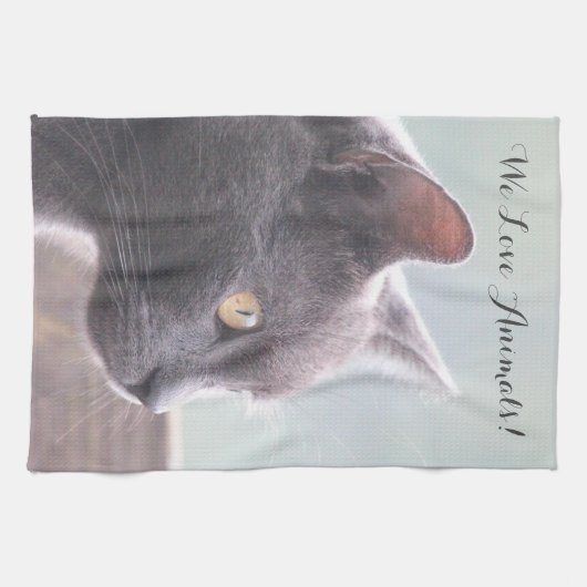Linge De Cuisine Gray Kitty Chat (Horizontal)