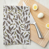 Linge De Cuisine Gray Pinecones Evergreen Kitchen Towel (Quart Plié)
