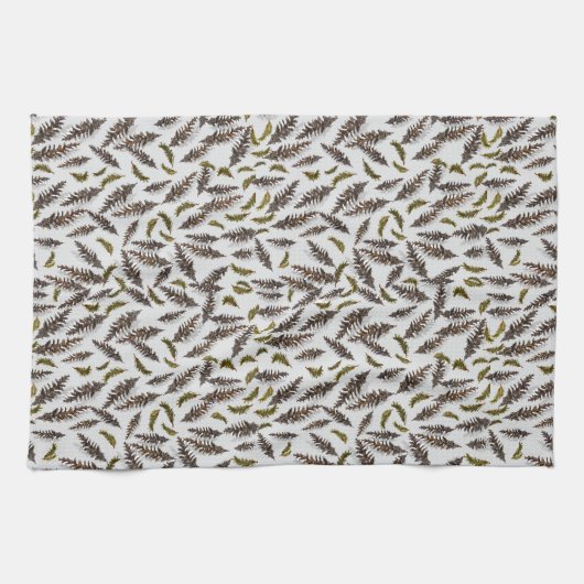 Linge De Cuisine Gray Pinecones Evergreen Kitchen Towel (Horizontal)
