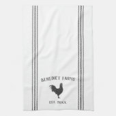 Linge De Cuisine Gray & White Rustic Nom de la ferme personnalisée (Vertical)