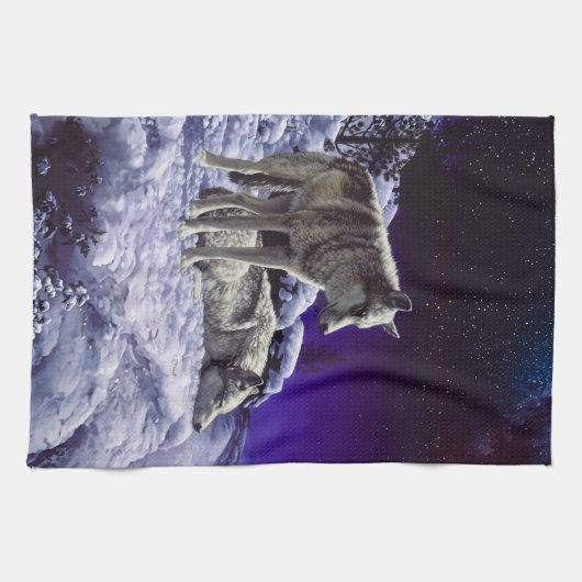 Linge De Cuisine Gray Wolves (Horizontal)