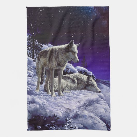 Linge De Cuisine Gray Wolves (Vertical)
