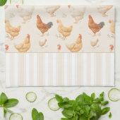 Linge De Cuisine Grazing Chickens Country Kitchen Towels (Plié)