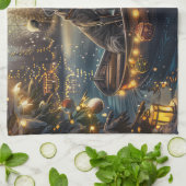 Linge De Cuisine Great Dane Christmas Festive Voyage (Plié)