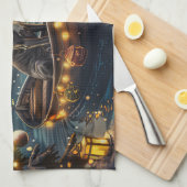 Linge De Cuisine Great Dane Christmas Festive Voyage (Quart Plié)