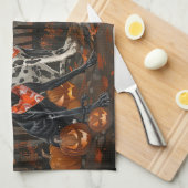 Linge De Cuisine Great Dane Halloween Éffrayant (Quart Plié)