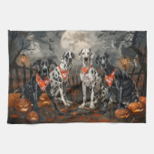 Linge De Cuisine Great Dane Halloween Éffrayant (Horizontal)
