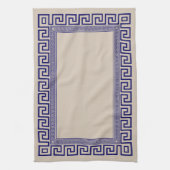 Linge De Cuisine Grec Meander - Grec Key - Bleu et crème (Vertical)