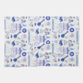 Linge De Cuisine Grèce Bleu et Blanc (Horizontal)
