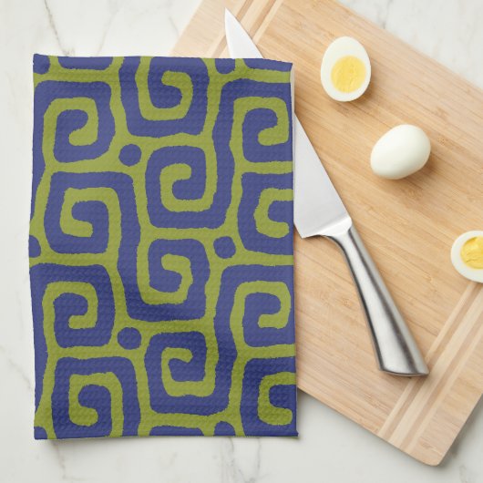 Linge De Cuisine  Green &blue Abstract pattern (Quart Plié)