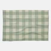 Linge De Cuisine Green Gingham kitchen towel (Horizontal)