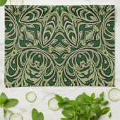 Linge De Cuisine Green Gold Decorative Holiday Kitchen Towel (Plié)