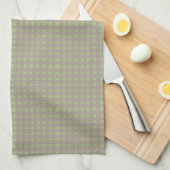 Linge De Cuisine Green Grey En vichy Plaid Motif (Quart Plié)