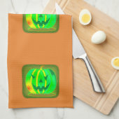 Linge De Cuisine Green Jack olantern Halloween Thunder_Cove (Quart Plié)