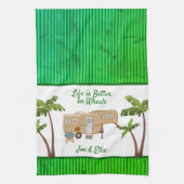 Linge De Cuisine Green Kitchen Travel Trailer Towel Camping Dit (Vertical)