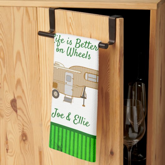 Linge De Cuisine Green Kitchen Travel Trailer Towel Camping Dit (Pliage en tiers)