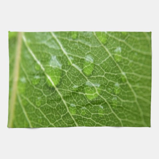Linge De Cuisine Green leaf (Horizontal)
