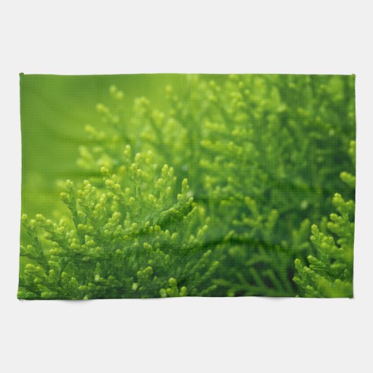 Linge De Cuisine Green leaves background (Horizontal)