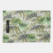 Linge De Cuisine Green Monstera Palm Chef Monogrammé (Horizontal)