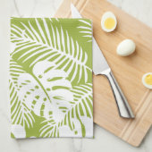 Linge De Cuisine Green Palm Feuille Rainforest Motif (Quart Plié)
