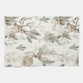 Linge De Cuisine Green Pine Cones Deer Christmas (Horizontal)