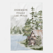 Linge De Cuisine Green Pine Forest Family Lake House Cabine (Vertical)