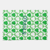 Linge De Cuisine Green & White Shamrocks Nom Irish Bar & Kitchen (Horizontal)
