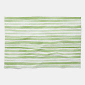 Linge De Cuisine Green White Stripes (Horizontal)