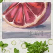 Linge De Cuisine Grenade aquarelle sur fond texturé (Plié)