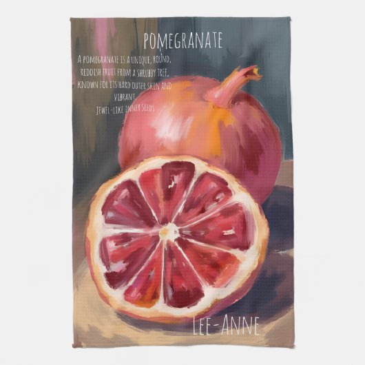 Linge De Cuisine Grenade aquarelle sur fond texturé (Vertical)