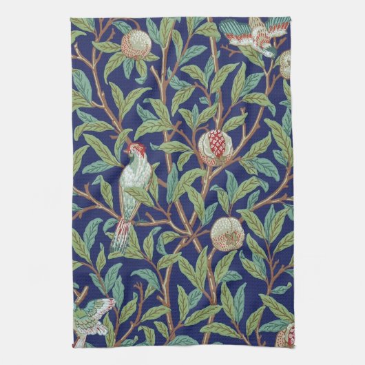 Linge De Cuisine Grenade et petit oiseau, William Morris (Vertical)