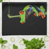 Linge De Cuisine Grenouille à feuilles rouges (Plié)