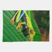 Linge De Cuisine Grenouille d'arbre aux yeux rouges de vert (Horizontal)