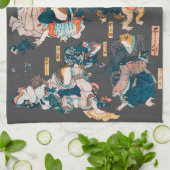 Linge De Cuisine Grenouille japonaise ukiyo-e Froggies (Plié)